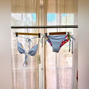 Medium Maaji reversible bikini top and bottom.